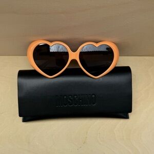 NEW Authentic Moschino Heart Sunglasses Orange